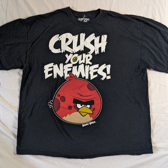 ANGRY BIRDS CRUSH YOUR ENEMIES MEN'S 2XL SHORT SLEEVE SHIRT PULL OVER T-SHIRT - Picture 11 of 13